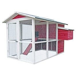 Vintage Chicken Coop, Red, Medium, 50 x 76 x 50-In.