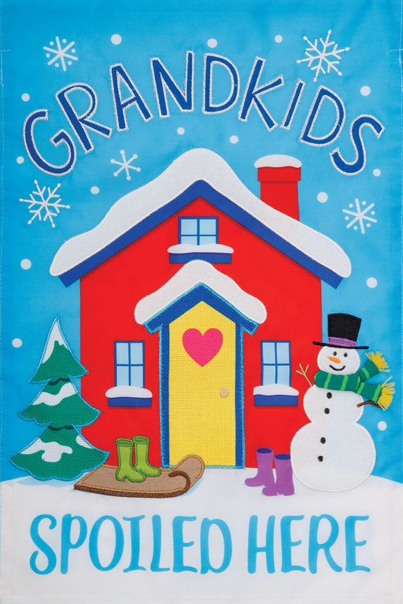 Custom Decor Grandkids Spoiled-Applique Flag