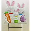 Cheap Carls Three Easter Bunnies w/Carrot and Eggs on Two Poles