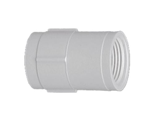 Genova Products PVC Pressure Pipe Fitting Coupling (1/2 FIP x FIP, White)