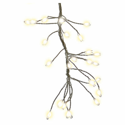 Holiday Bright Lights Micro Big Seed Cluster LED Light Set Silver Wire Warm White Twinkle