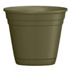 Riverland Planter With Saucer, Olive Green Resin, 4-In.