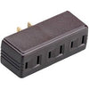 Single-To-Triple Plug In Adapter, 2-Pole, 2-Wire, Brown, 15-Amp, 125-Volt
