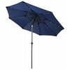 Steel Market Umbrella, 24-LED Lights, Navy, 9-Ft.