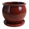 Studio Planter, Red Ceramic, 11-In.