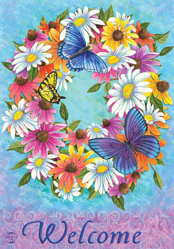 Briarwood Lane Butterfly Wreath Spring Garden Flag