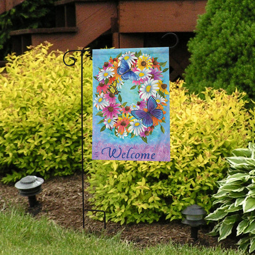 Briarwood Lane Butterfly Wreath Spring Garden Flag