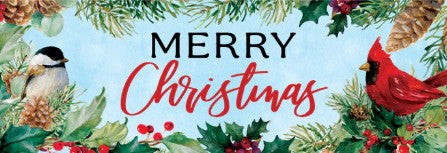 Custom Decor Signature Sign Cardinal & Chickadees