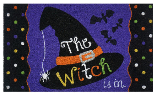 Briarwood Lane The Witch Is In Halloween Natural Fiber Coir Doormat
