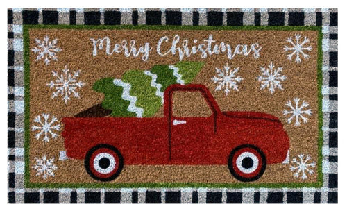 Briarwood Lane Christmas Tree Truck Coir Doormat