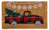 Briarwood Lane Red Checkered Truck Christmas Natural Fiber Coir Doormat