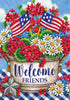 Custom Decor Patriotic Geraniums-Flag by Tina Wenke