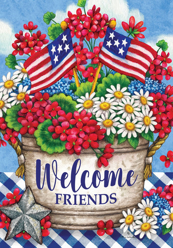 Custom Decor Patriotic Geraniums-Flag by Tina Wenke