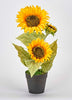 Worth Imports 14 Potted Sunflower Plant w/ 3 Sunflower Heads