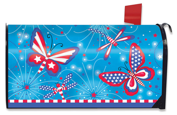 Briarwood Lane American Butterflies Patriotic Mailbox Cover