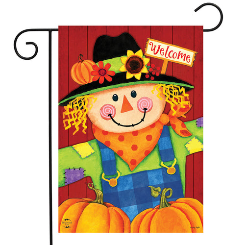 Briarwood Lane Scarecrow and Pumpkins Autumn Garden Flag