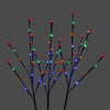 Holiday Bright Lights Twigs 60L Multi Lights Stems with Brown Tape - Set of 3