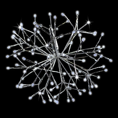 Holiday Bright Lights 16 Pure White Twinkle 96L Shimmering Sphere in Silver
