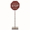 Transpac Metal Santa Stop Sign Porch Decor