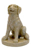 Athens Stone Casting Sitting Golden Retriever on Base