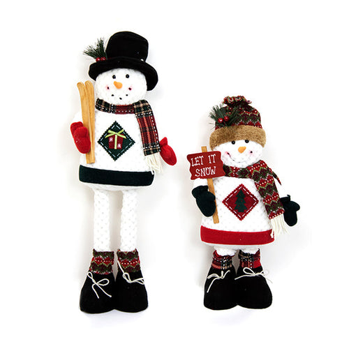 Land & Sea Metal Snowman W/ Skis & Signs