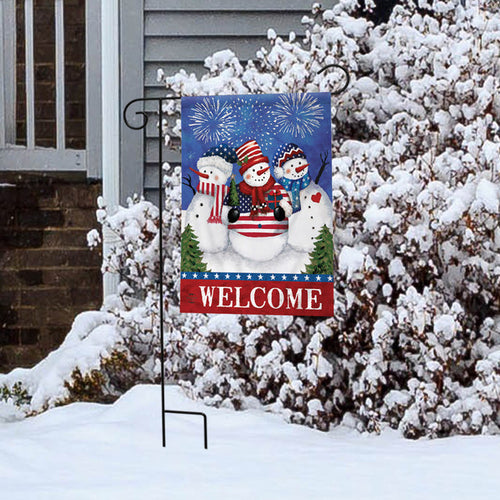 Briarwood Lane American Snowmen Winter Garden Flag