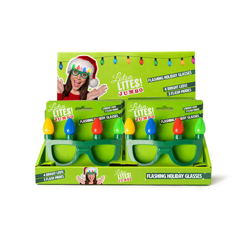 DM Merchandising 	Jumbo Flashing Holiday Glasses