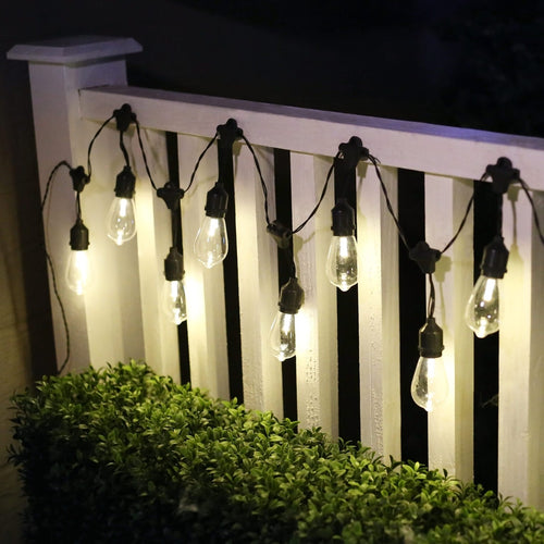 Alpine Edison Bulb Hanging String Lights with Timer