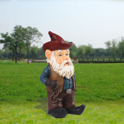 Hi-Line Gift Gnome Cowboy Statues