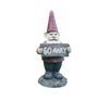 Hi-Line Gift Gnome Holds Go Away Sign