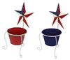 Cheap Carls Blue/Red asst. Star Planter w/ 8” Pot