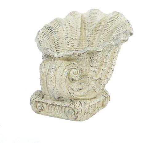 Athens Stone Casting Fluted Shell Planter