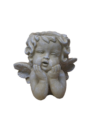 Athens Stone Casting Cherub Face Planter