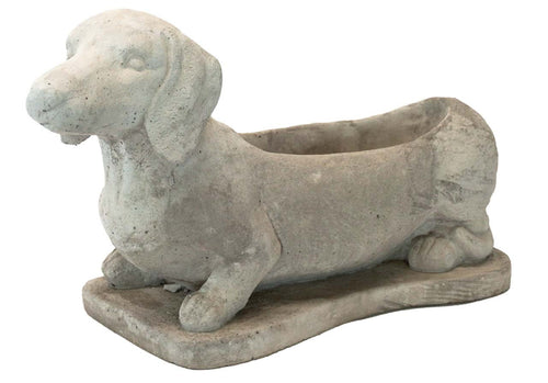 Athens Stone Casting Dachshund Planter