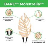 Treleaf BARE™ Monstrella™ - Customizable Monstera Shaped Wooden Plant Support