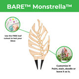 Treleaf BARE™ Monstrella™ - Customizable Monstera Shaped Wooden Plant Support