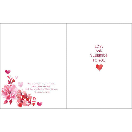 Gina B Designs Valentine Card Heart & Flowers {with scripture} Greeting Card