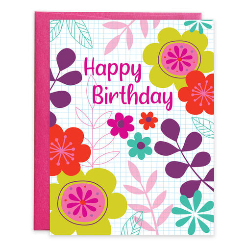 Gina B Designs Birthday card Mod Flower Pop Greeting Card
