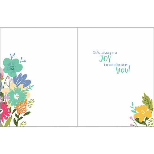 Gina B Designs Birthday card Always Flowers Greeting Card