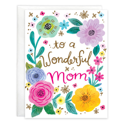 Gina B Designs Mother's Day card Mom Flower Border Greeting Card