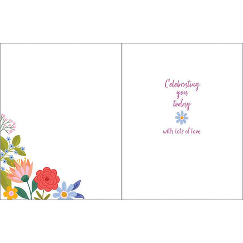 Gina B Designs Mother's Day Card Happy Mom Flowers Greeting Card