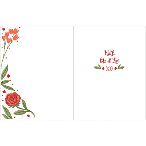 Gina B Designs Valentine Card Scallop Heart/Flowers Greeting Card