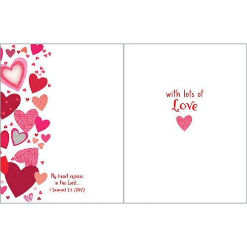 Gina B Designs Valentine card Pattern Hearts {with scripture} Greeting Card