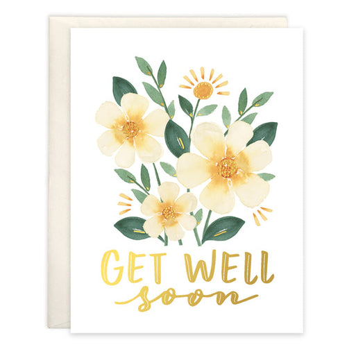Gina B Designs Get Well Card Sunny Flowers Greeting Card