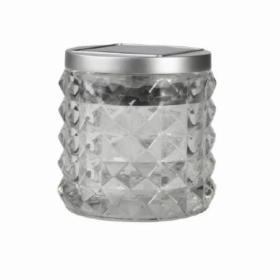 Moonrays Solar LED Glass Tabletop Jar Rotating Light Effect