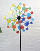 Moonrays Solar LED Wind Spinner Stick Light Crackle Glass Ball Multi Color Flowers