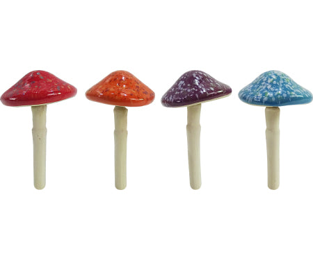Alpine Colorful Ceramic Mushroom Statue