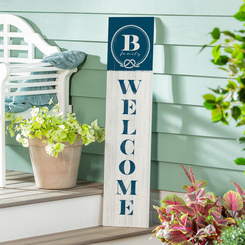 Evergreen Coastal Porch Leaner Nautical Monogram 46 B
