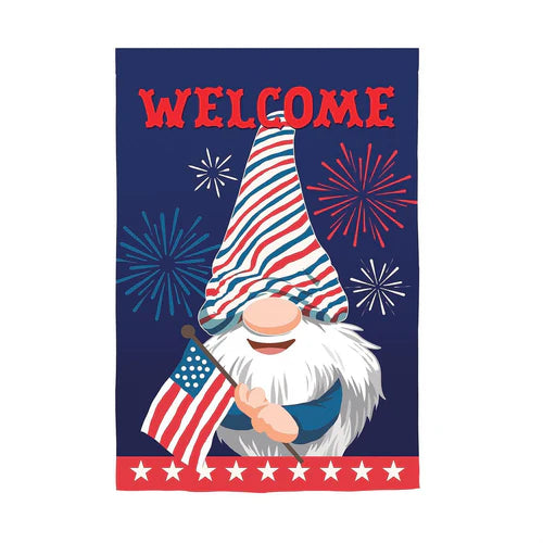 Evergreen RWB Gnome Suede House Flag