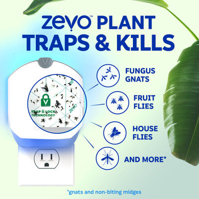 Zevo Plant Flying Insect Trap (1 Plug In Device & 2 Refill Cartridges)